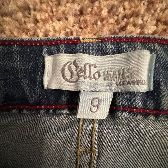 Cello Cropped Distressed Mid-Rise Denim Jeans Medium Blue Wash Juniors Size 9 - Picture 3 of 4